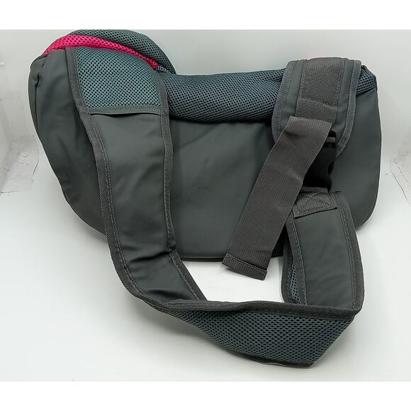 Pet Dog Sling Carrier Mesh Bag Puppy or Small Dog Pink/Grey - Picture 3 of 4